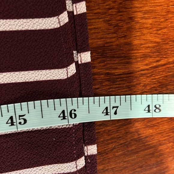 Ambiance Womens Jumpsuit M Burgundy/Cream Stretch Waist Adj Straps Wide Leg EUC - Picture 10 of 12